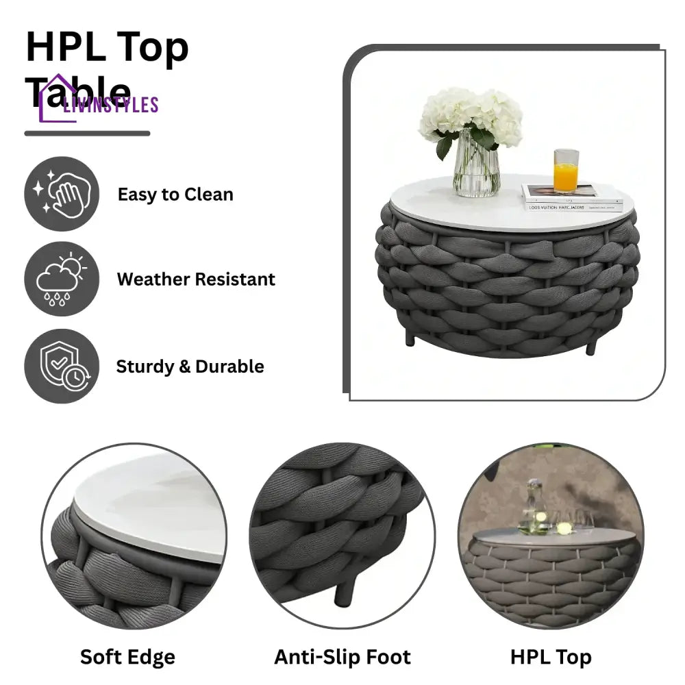 Miyako Nest Shape 3-Piece Hand-Woven Rope Patio Set - Patio Set