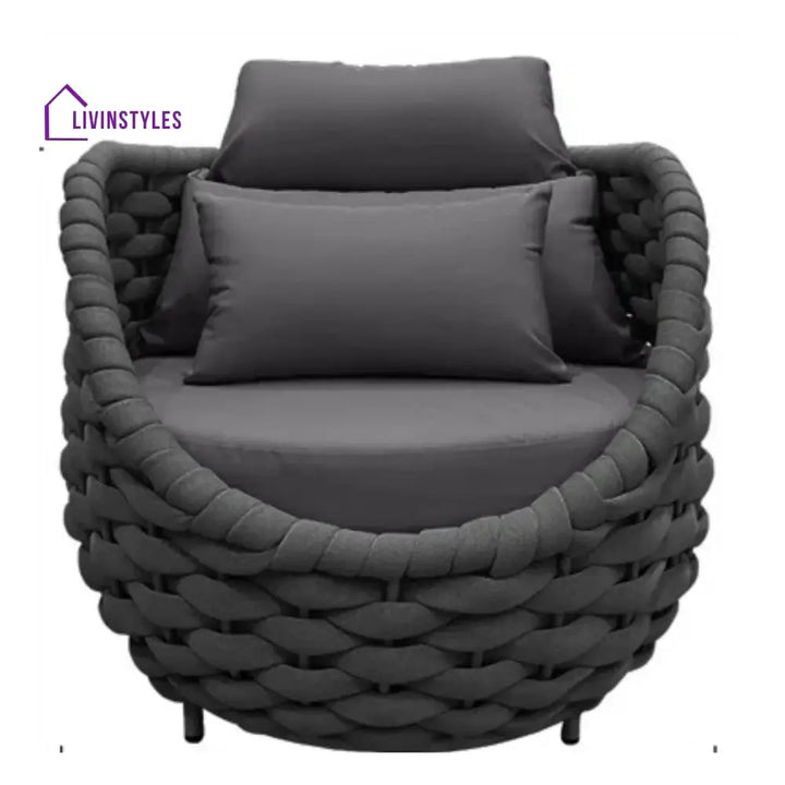 Miyako Nest Shape 3-Piece Hand-Woven Rope Patio Set - Patio Set