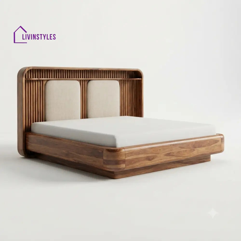 Mmatshepo Wooden Double Bed | King Size Bed | Queen Size Bed - Bed Without Storage