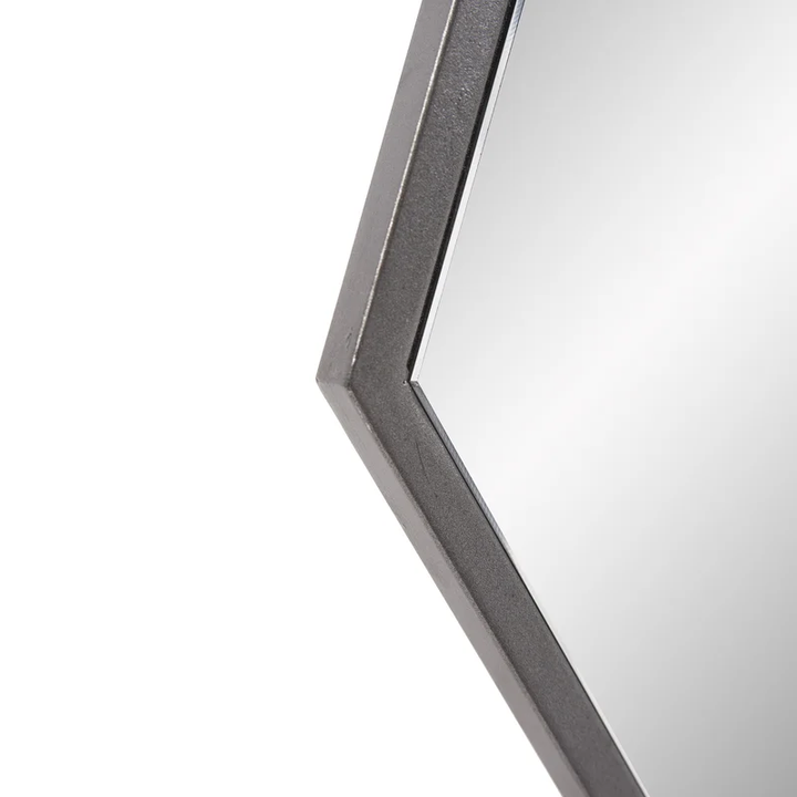 Luna Modern Hexagon Shape Black Wooden Wall Mirror Wall Mirror