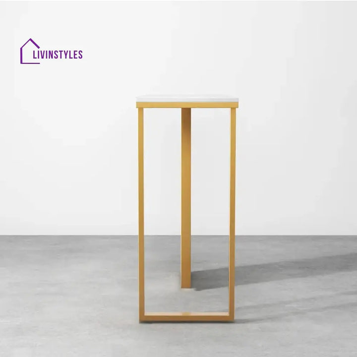 Modern Opulence White Marble Gold Console Table Table