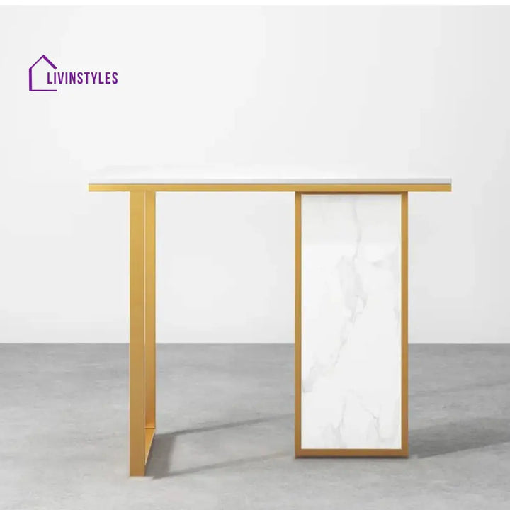 Modern Opulence White Marble Gold Console Table Table