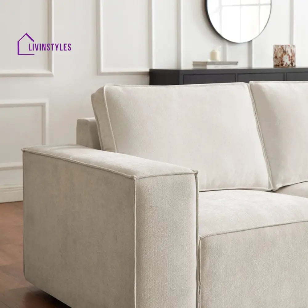 Modesto Large Right Hand L-Shape Sofa - Ivory Sofas
