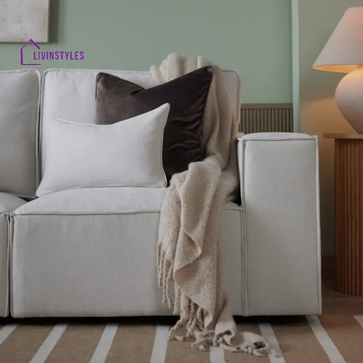 Modesto Large Right Hand L-Shape Sofa - Ivory Sofas