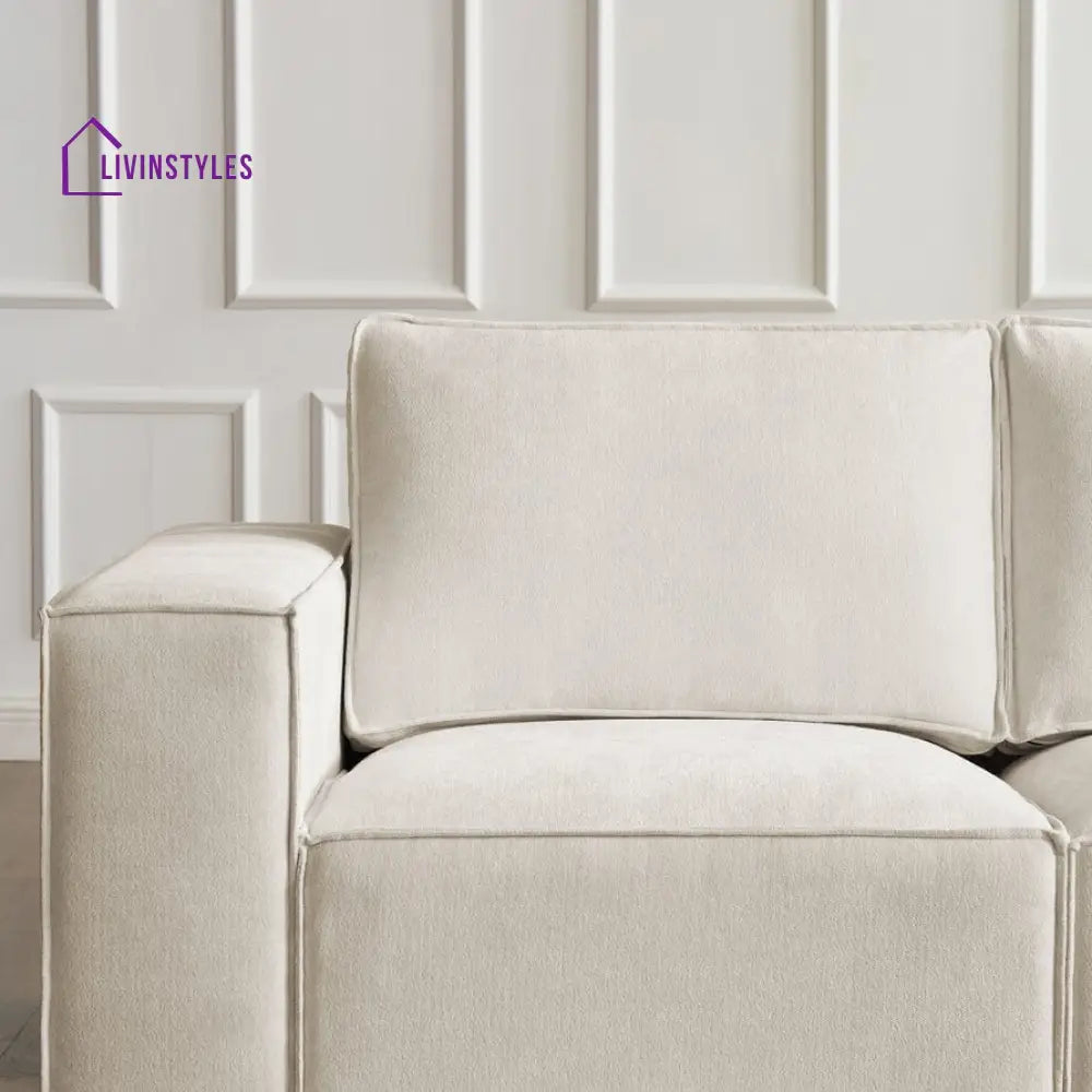 Modesto Large Right Hand L-Shape Sofa - Ivory Sofas