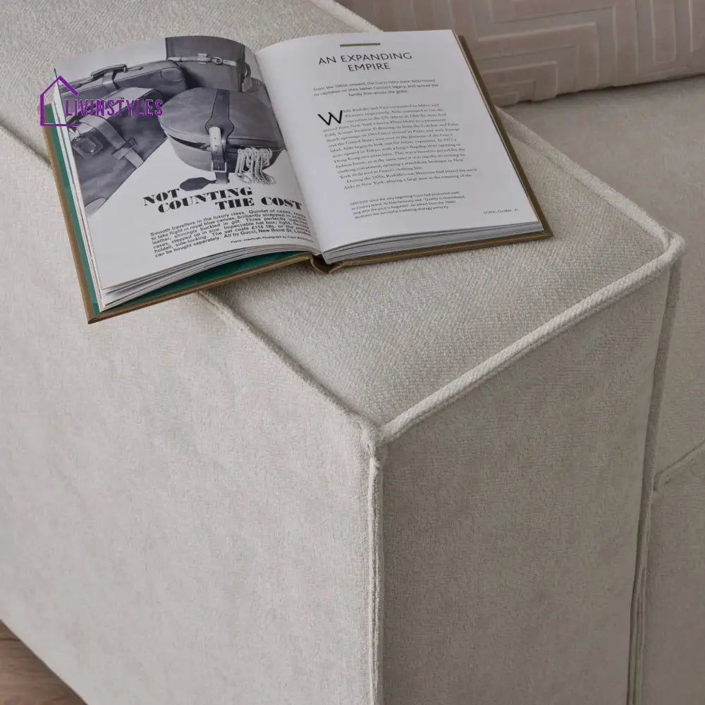 Modesto Large Right Hand L-Shape Sofa - Ivory Sofas