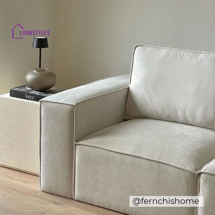 Modesto Large Right Hand L-Shape Sofa - Ivory Sofas