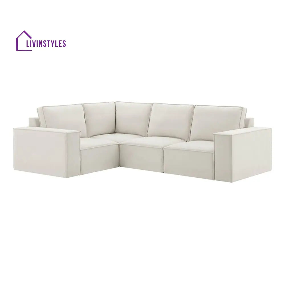 Modesto Small Left Hand L-Shape Sofa - Ivory Sofas