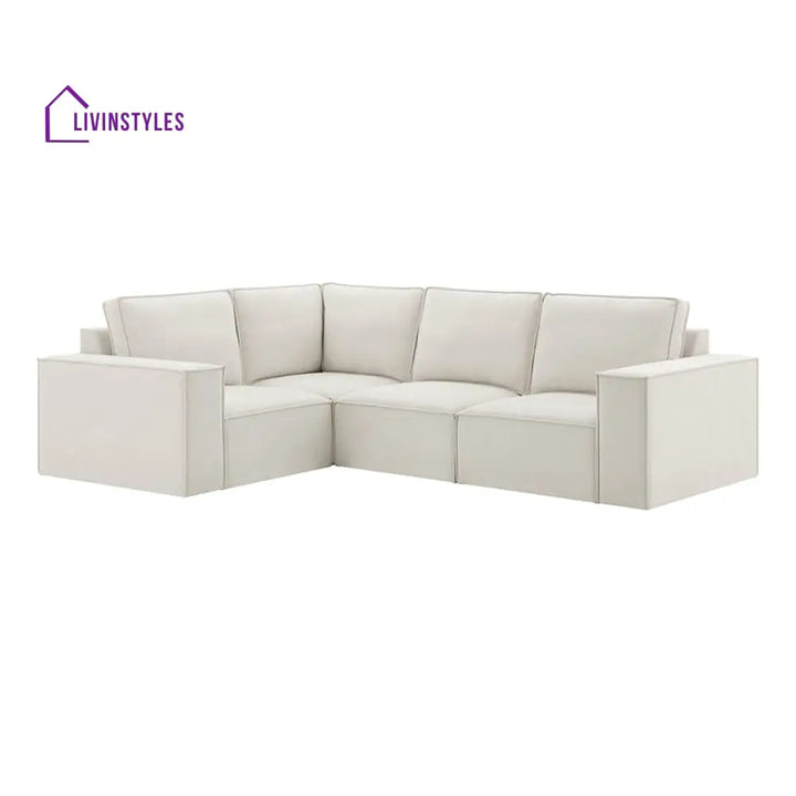 Modesto Small Left Hand L-Shape Sofa - Ivory Sofas