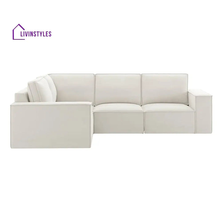 Modesto Small Left Hand L-Shape Sofa - Ivory Sofas