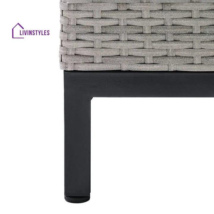 Modolo Outdoor Garden Balcony Sofa Set 2 Seater 2 Single seater and Ottoman Set (Grey) - Sofa Sets