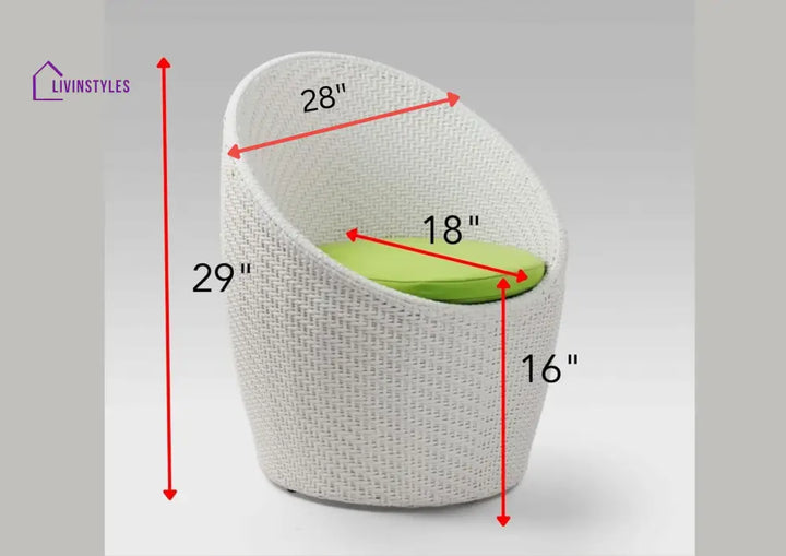 Mohan 3-Piece Rattan Patio Set: White & Light Green Wicker Outdoor Furniture