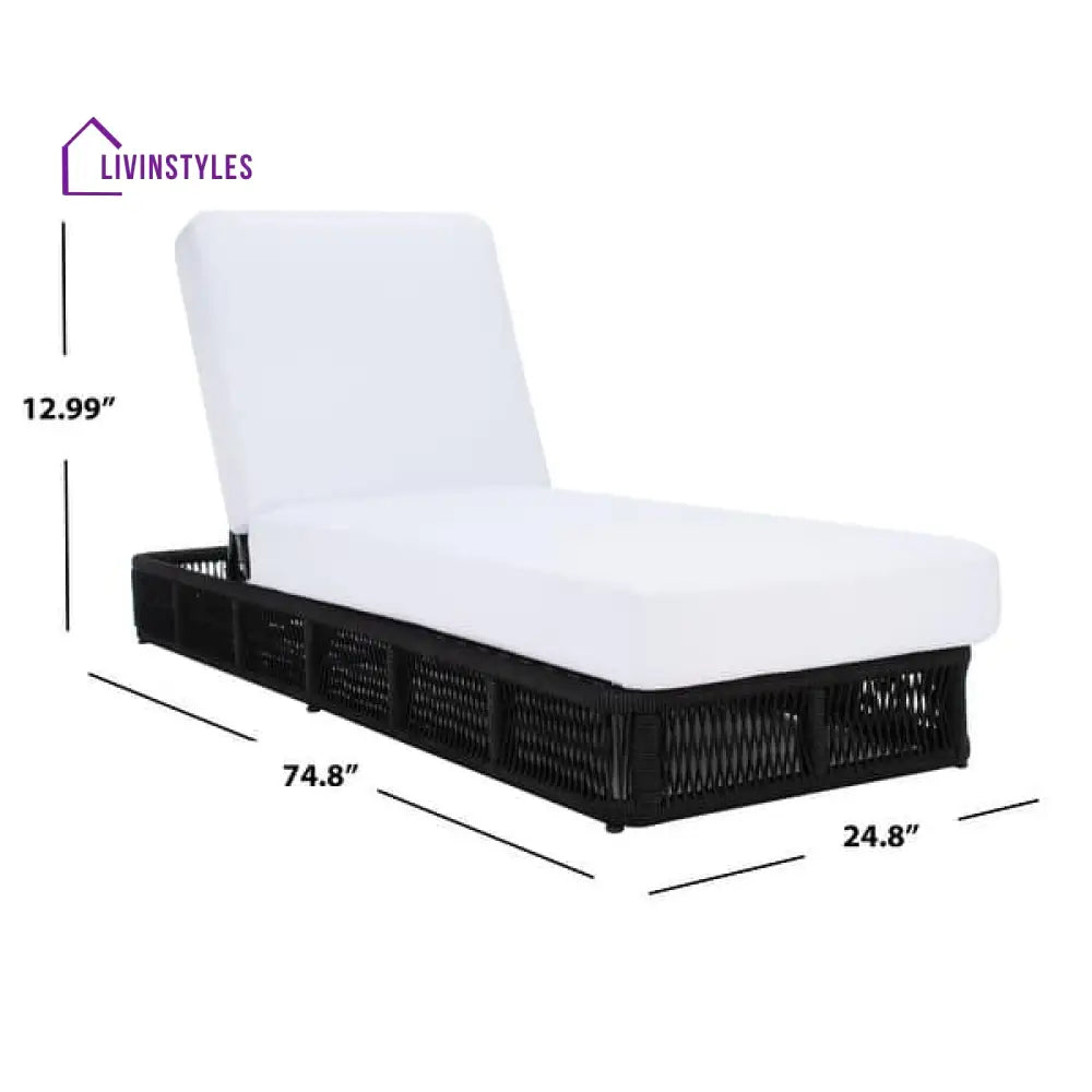 Mohit Outdoor Sun Lounger - Black