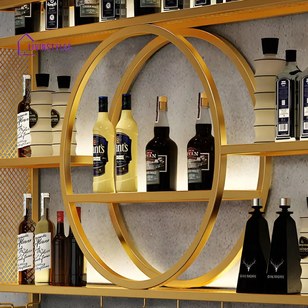 Mohit Stainless Steel Wine Rack with Lights