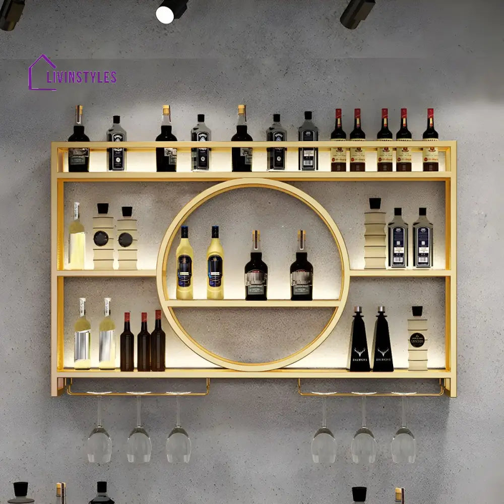Mohit Stainless Steel Wine Rack with Lights