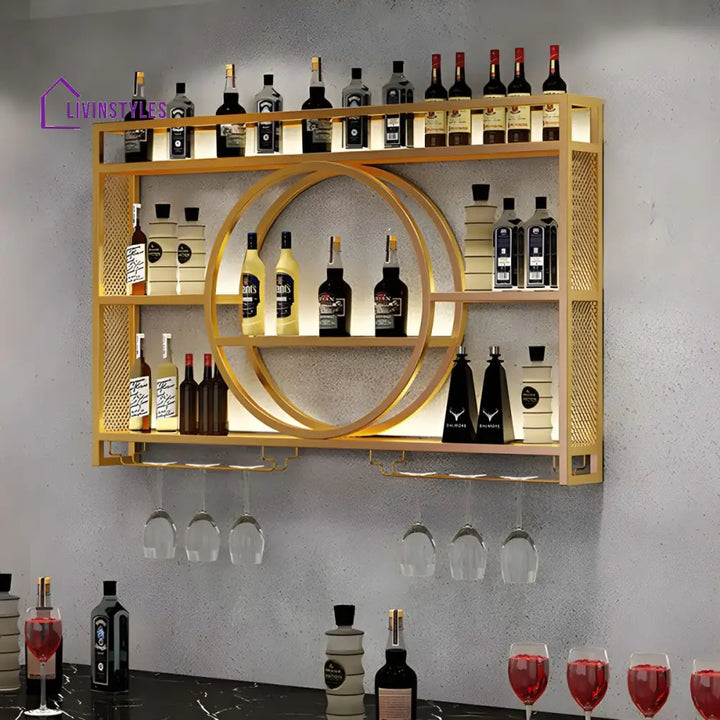 Mohit Stainless Steel Wine Rack with Lights