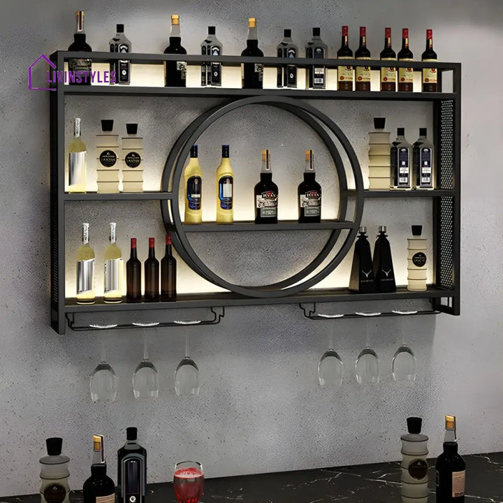 Mohit Stainless Steel Wine Rack with Lights