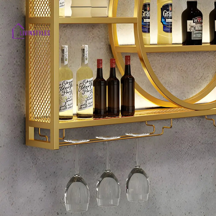 Mohit Stainless Steel Wine Rack with Lights