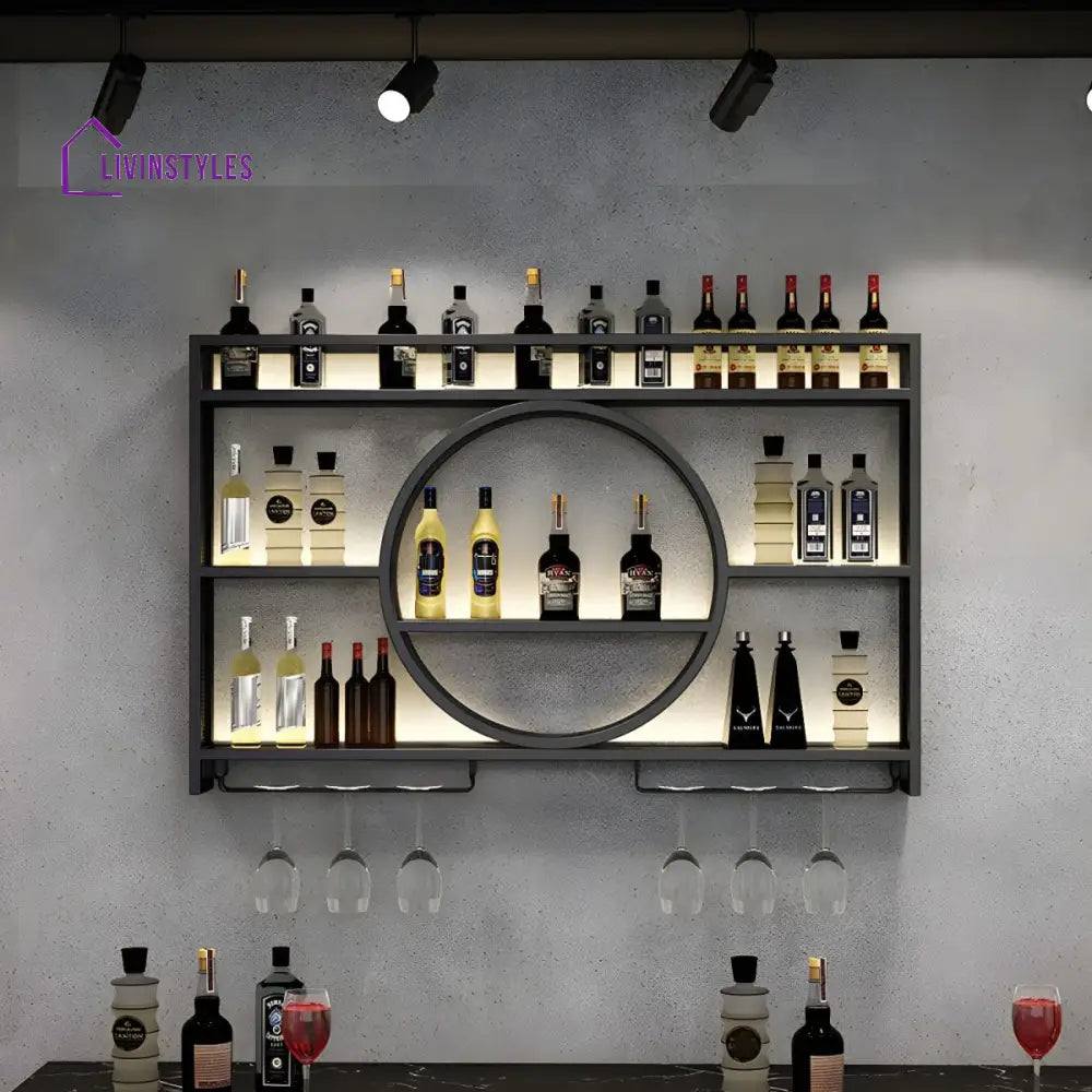 Mohit Stainless Steel Wine Rack with Lights