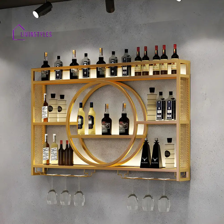 Mohit Stainless Steel Wine Rack with Lights