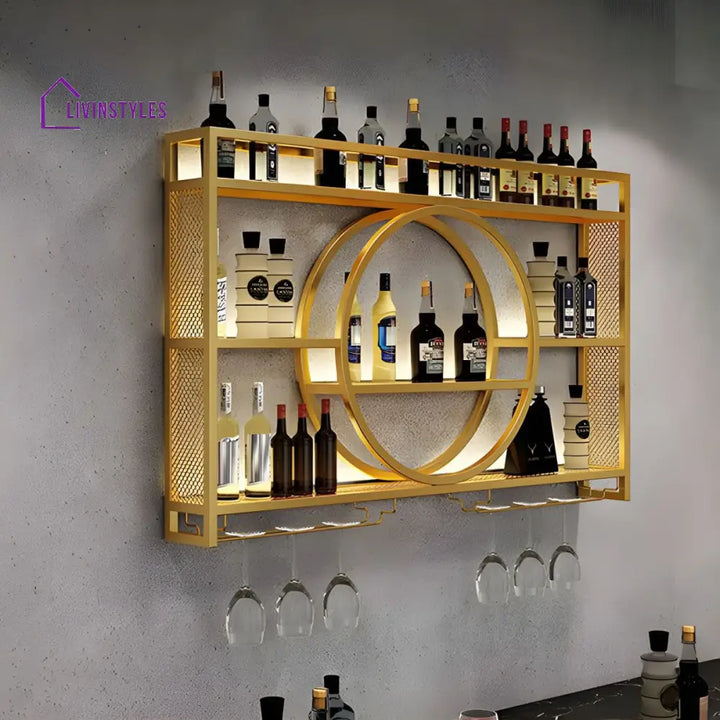 Mohit Stainless Steel Wine Rack with Lights