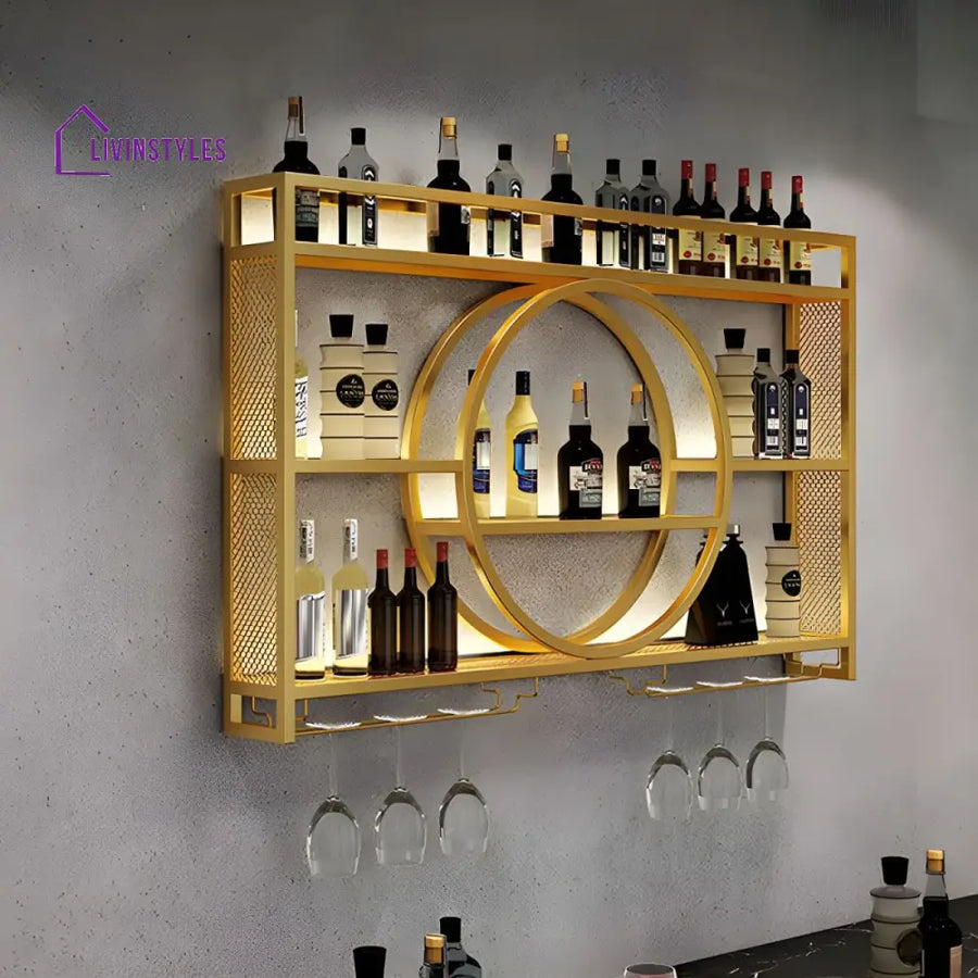 Mohit Stainless Steel Wine Rack with Lights
