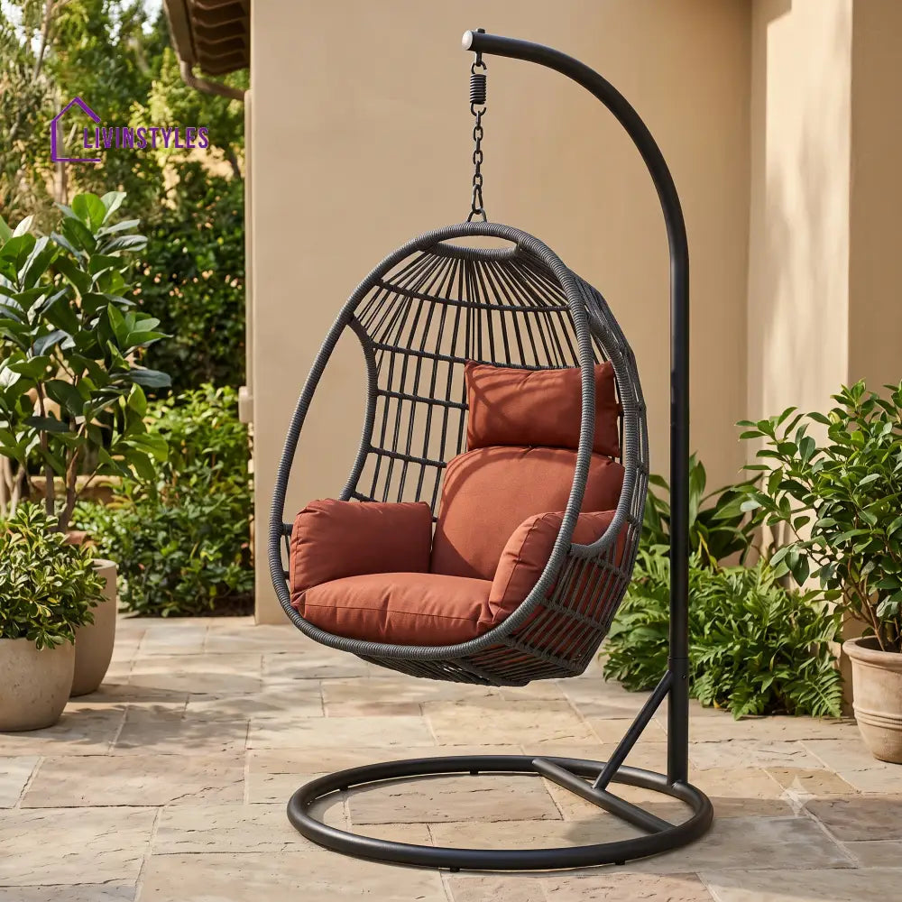 Monika Premium MS Frame with Powder Coated Outdoor Swing Chair with Stand