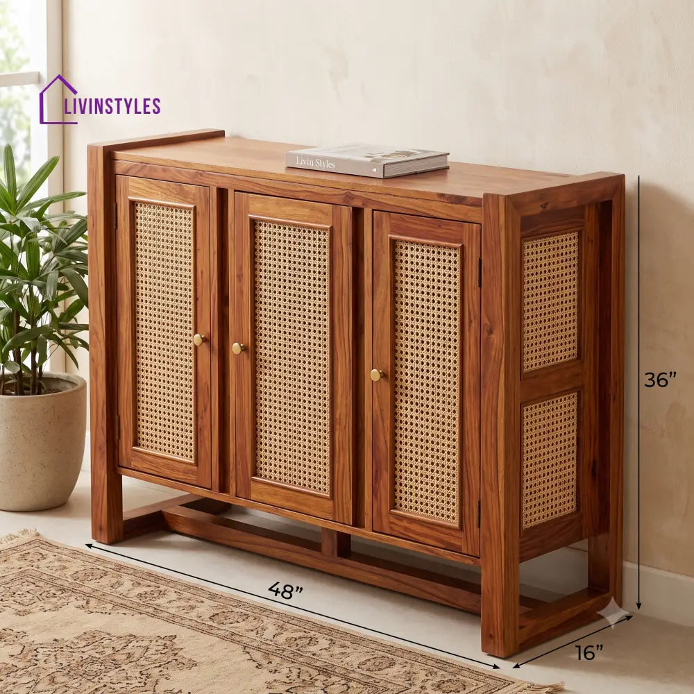 Monisha Sheesham Wood Shoe Rack | Wooden Shoe Cabinet