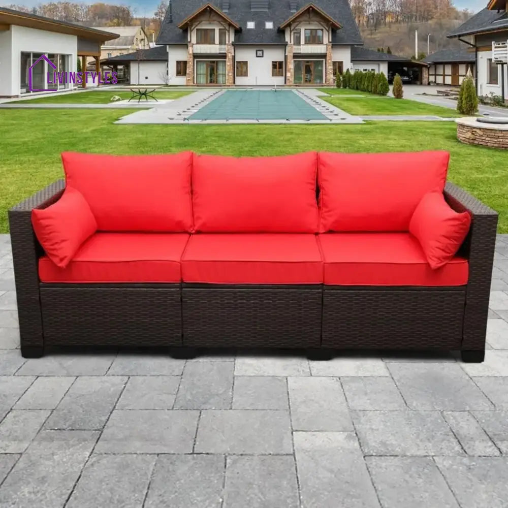 Montserrat 3-Seater Outdoor Rattan Wicker Patio Sofa - Sofa Set