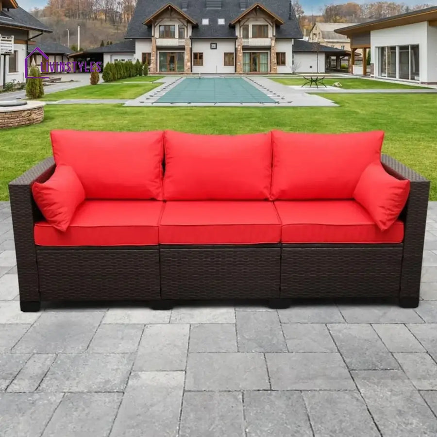 Montserrat 3-Seater Outdoor Rattan Wicker Patio Sofa - Sofa Set