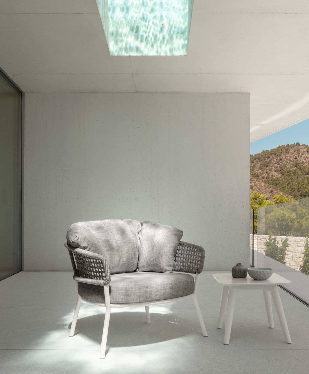 Zion Outdoor Sofa Set 3 Seater , 2 Single seater and 1 Center Table Set (Grey) Braided & Rope