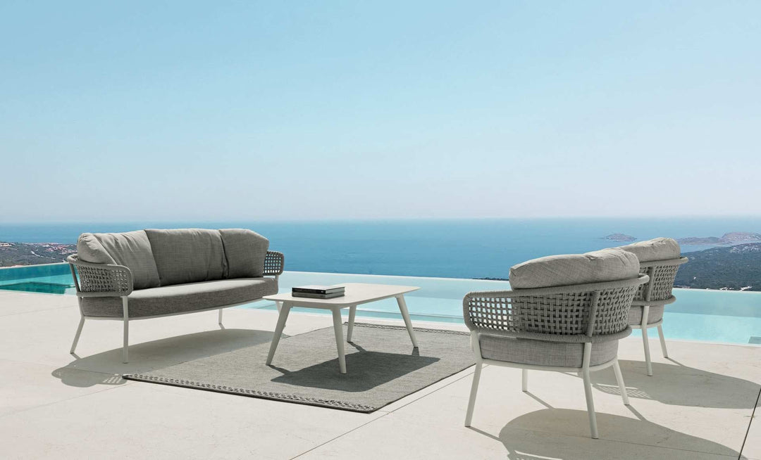 Zion Outdoor Sofa Set 3 Seater , 2 Single seater and 1 Center Table Set (Grey) Braided & Rope