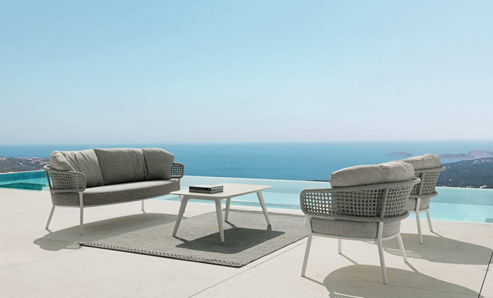 Zion Outdoor Sofa Set 3 Seater , 2 Single seater and 1 Center Table Set (Grey) Braided & Rope