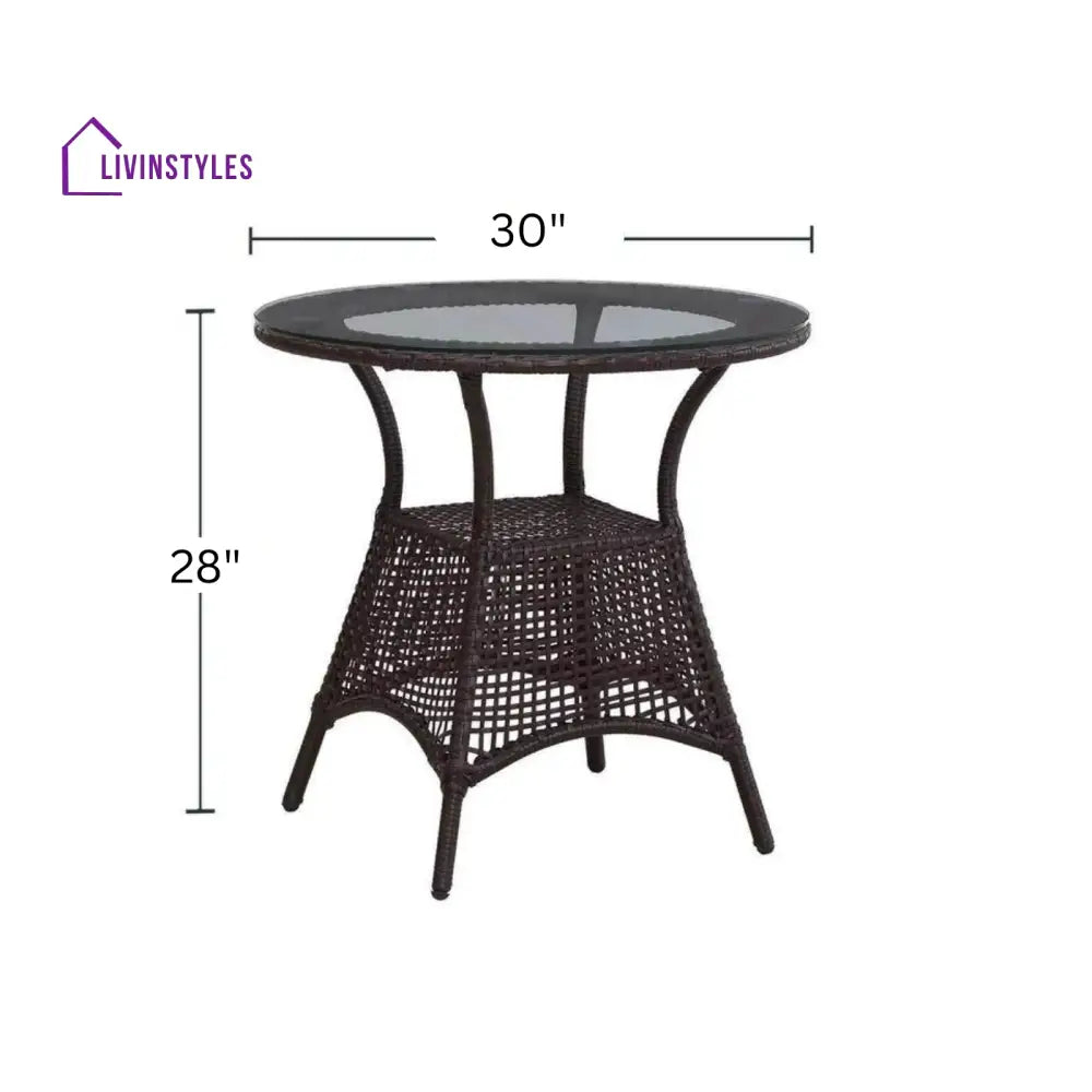 Moonpie Outdoor Patio Seating Set 4 Chairs and 1 Table Set (Dark Brown) Coffee Table Sets