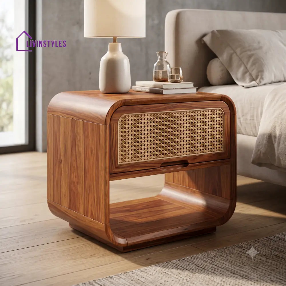 Moraa Premium Wooden Bedside Table | Side Table for Bedroom