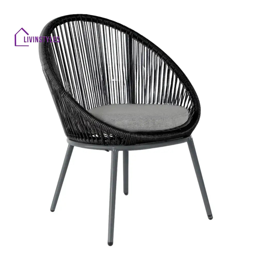 Morgan 5-Piece Outdoor Patio Dining Set with Rope Chairs & Glass Top Table - Dining Set