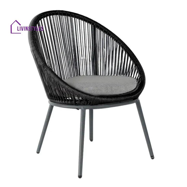Morgan 5-Piece Outdoor Patio Dining Set with Rope Chairs & Glass Top Table - Dining Set