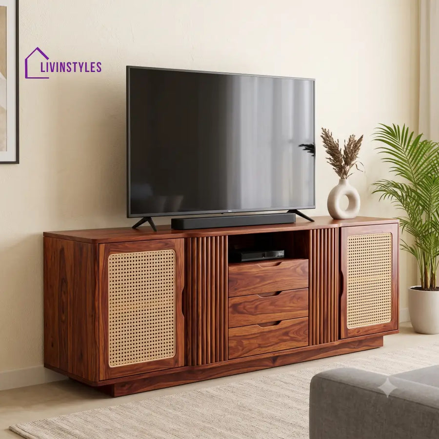 Morgane Solid Sheesham Wood Tv Unit for Living Room | Tv Cabinet | Tv Console Unit