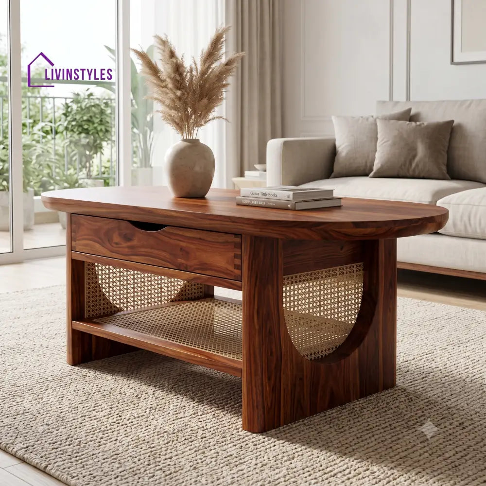 Morgane Wooden Coffee Table for Living Room | Tea Table | Teapoy | Center table