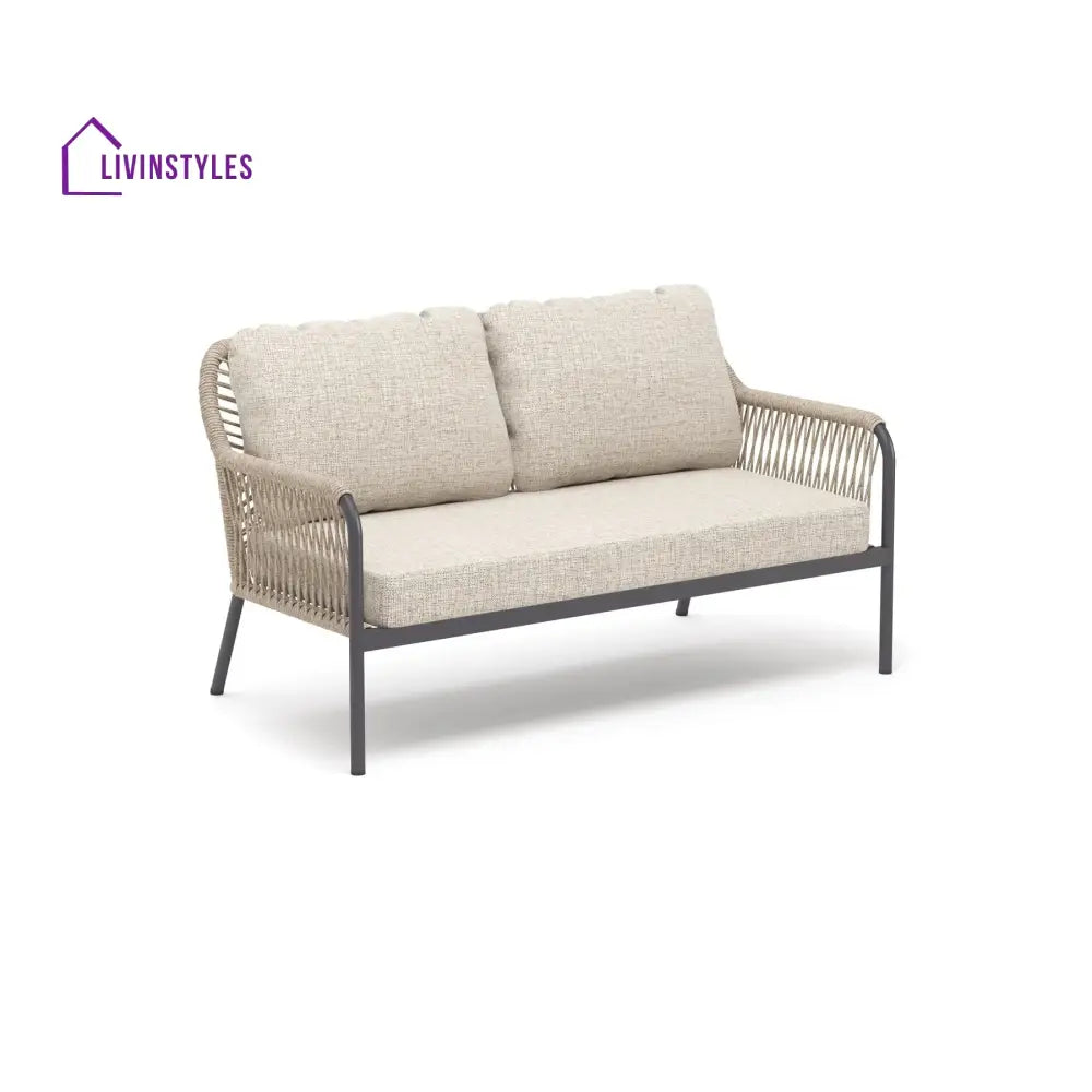 Morvos Outdoor Garden Balcony Sofa Set 2 Seater,2 Single seater and 2 Center Table Set (Tan) - Sofa Sets