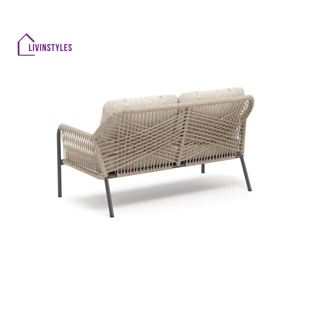 Morvos Outdoor Garden Balcony Sofa Set 2 Seater,2 Single seater and 2 Center Table Set (Tan) - Sofa Sets