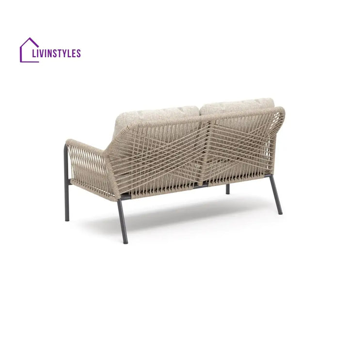 Morvos Outdoor Garden Balcony Sofa Set 2 Seater,2 Single seater and 2 Center Table Set (Tan) - Sofa Sets