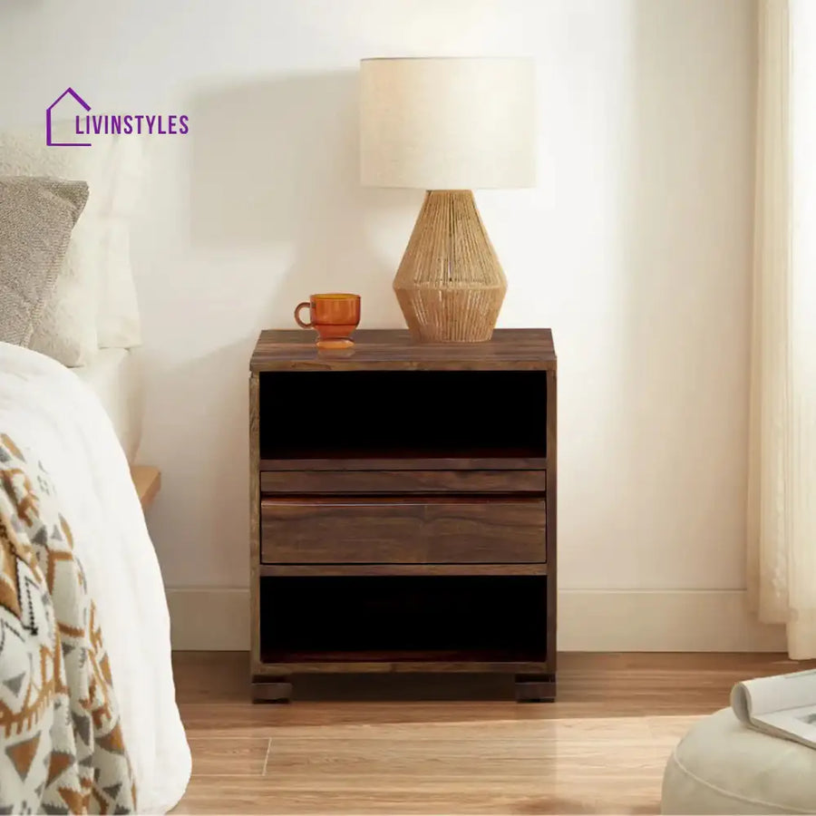 Moscow Sheesham Wood Nightstand Bedside Table Teak Bedroom Furniture Sets