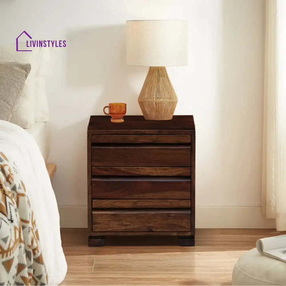 Moscow Traditional Bedside Table with Drawer Teak Bedroom Furniture Sets