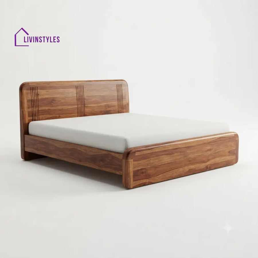 Motheo Wooden Double Bed | King Size Bed | Queen Size Bed - Bed Without Storage