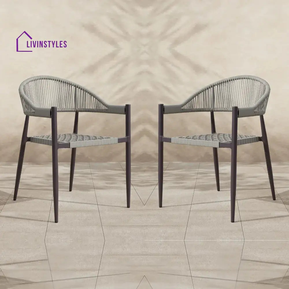 Mrinalini 2-Piece Outdoor Rope Patio Dining Chairs - Dinning Chairs