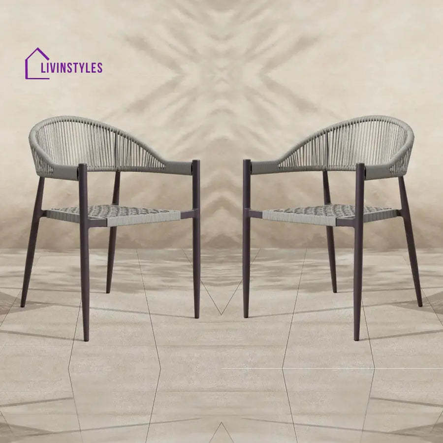Mrinalini 2-Piece Outdoor Rope Patio Dining Chairs - Dinning Chairs