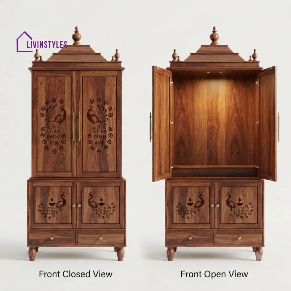 Mrinalini Premium Solid Wood Home Temple | Pooja Mandir for Home