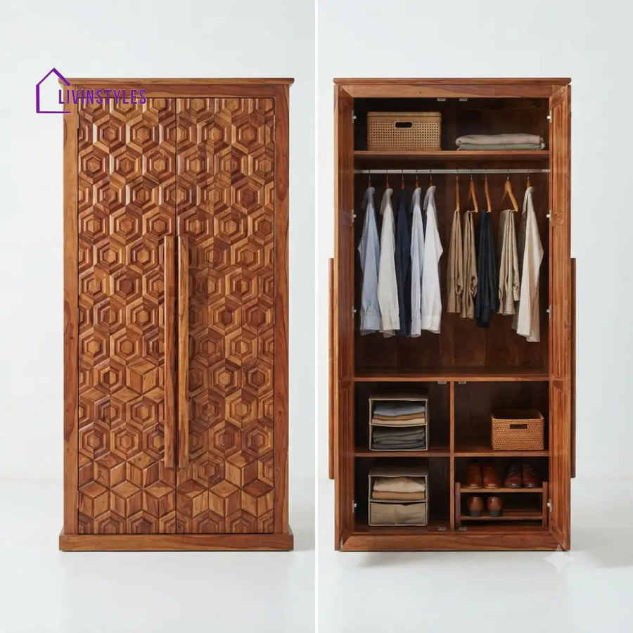 Mrinalini Wooden Wardrobe for Clothes | Cupboard for Clothes