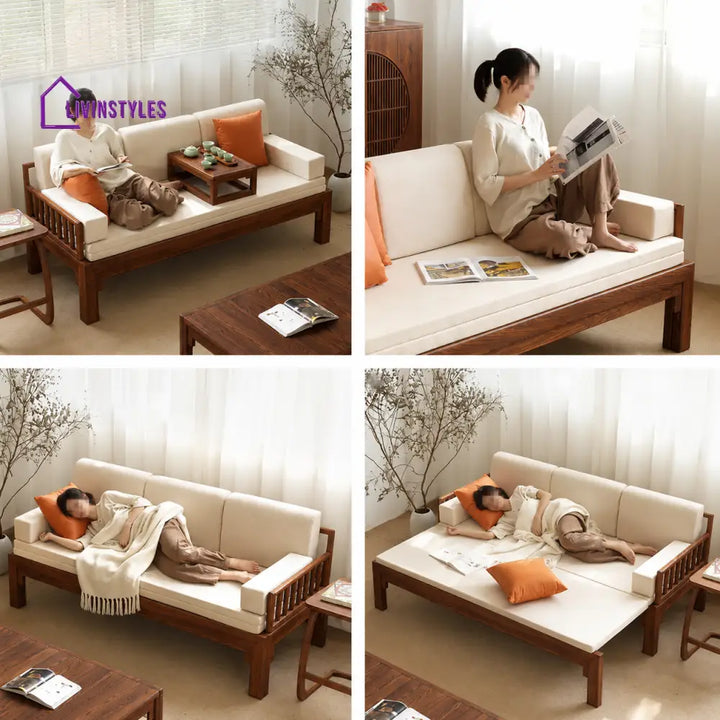 Mulder Solid Wood Sofa Come Bed & Premium Upholstery - FURNITURE